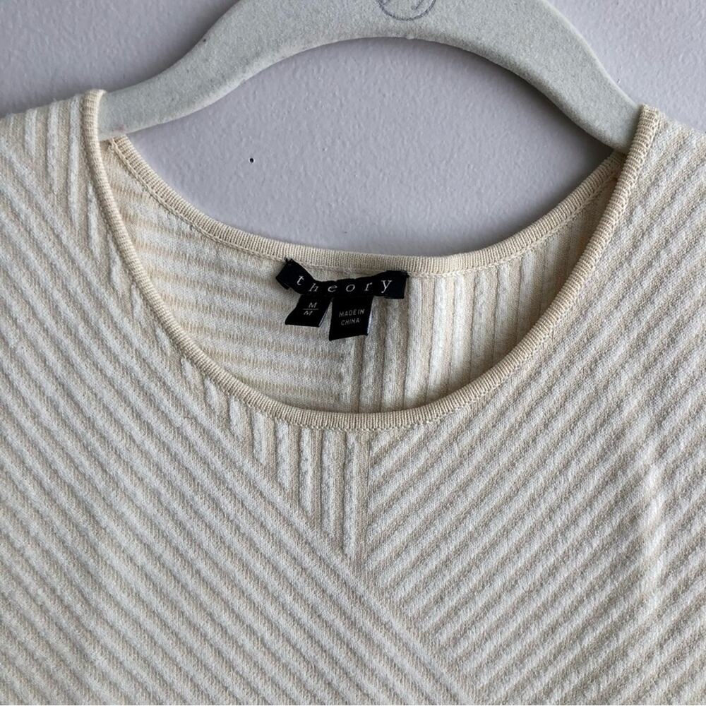 Theory Irelia Geometic-Knit Sleeveless Ivory White Dress Women's Size M - Picture 5 of 11